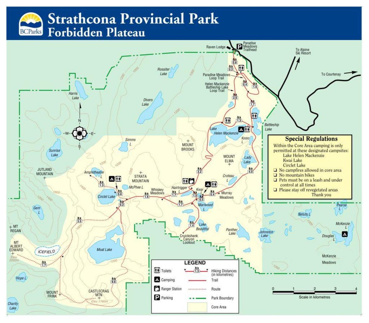 Mapa de vancouver island provincial de parques de
