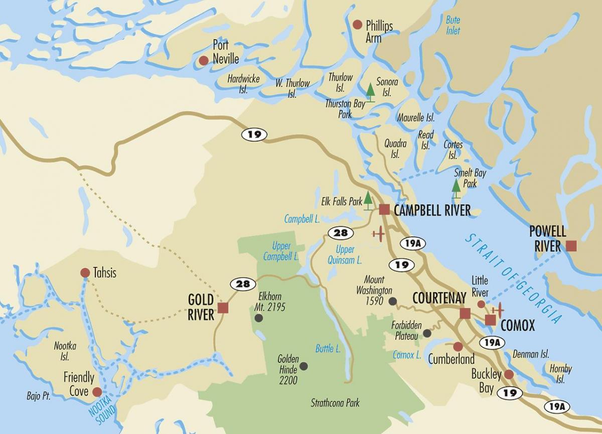 campbell river mapa de vancouver island