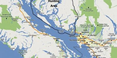 Mapa de vancouver island caza
