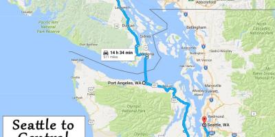 Illa de Vancouver mapa de condución distancias