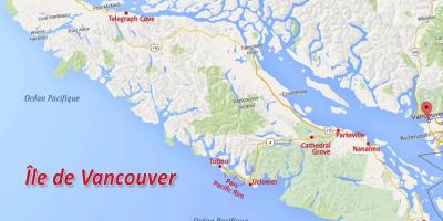 Mapa de vancouver island ouro reivindicación 
