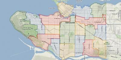 Vancouver consello escolar de captación mapa