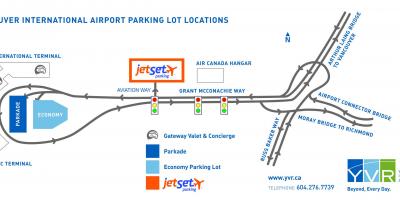 Vancouver aeroporto de aparcamento mapa
