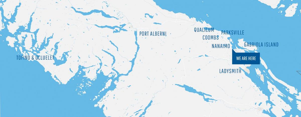 Mapa da illa de vancouver coombs 