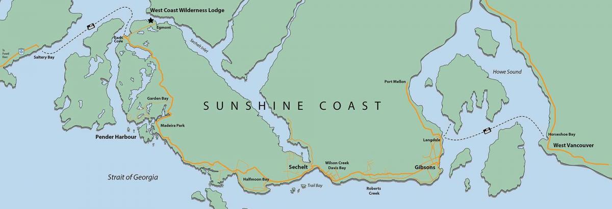 costa oeste da illa de vancouver mapa