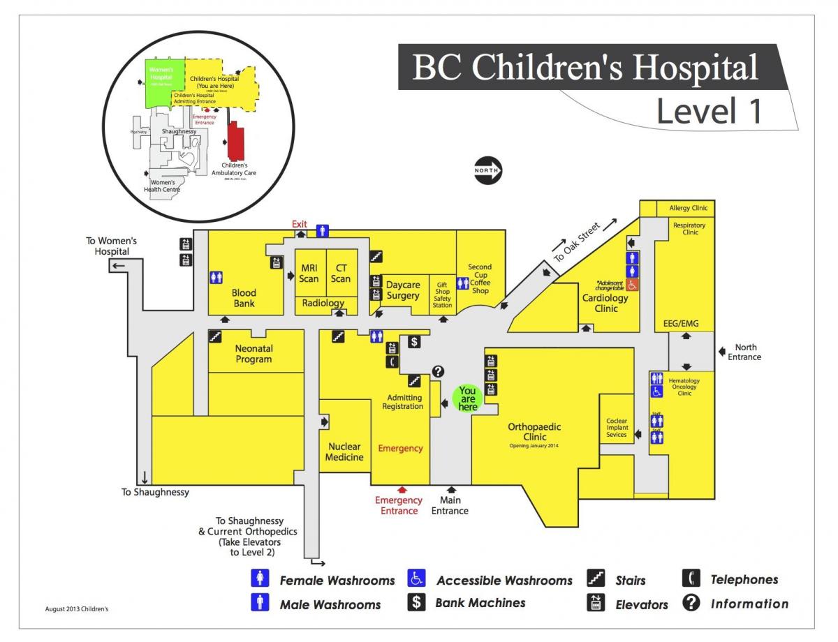 Mapa de hospital infantil vancouver