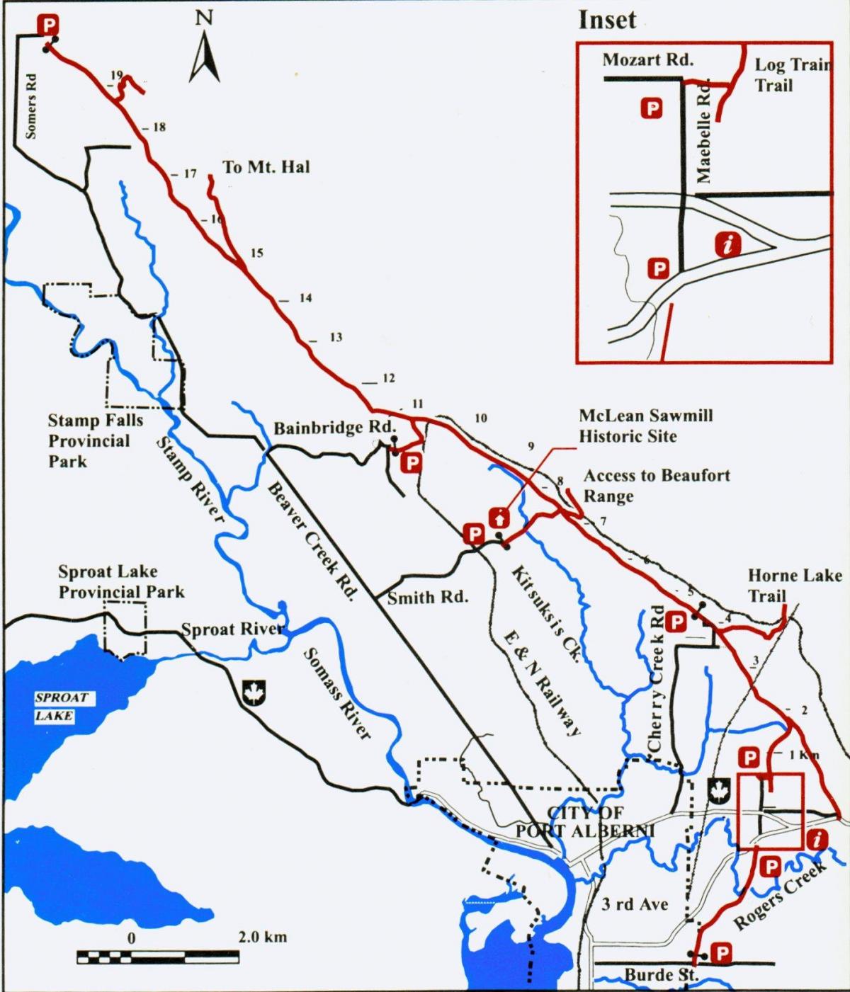 Mapa de vancouver island ferroviaria