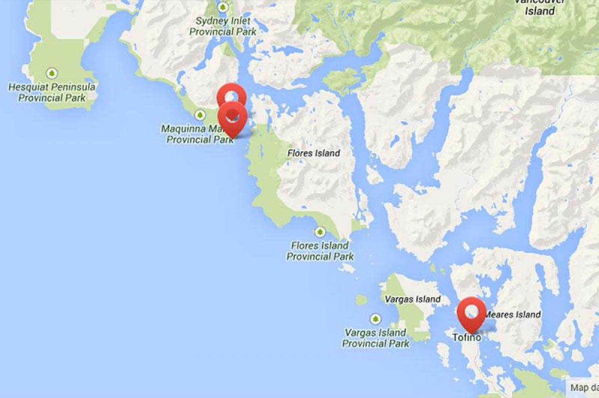 Mapa de vancouver island hot springs