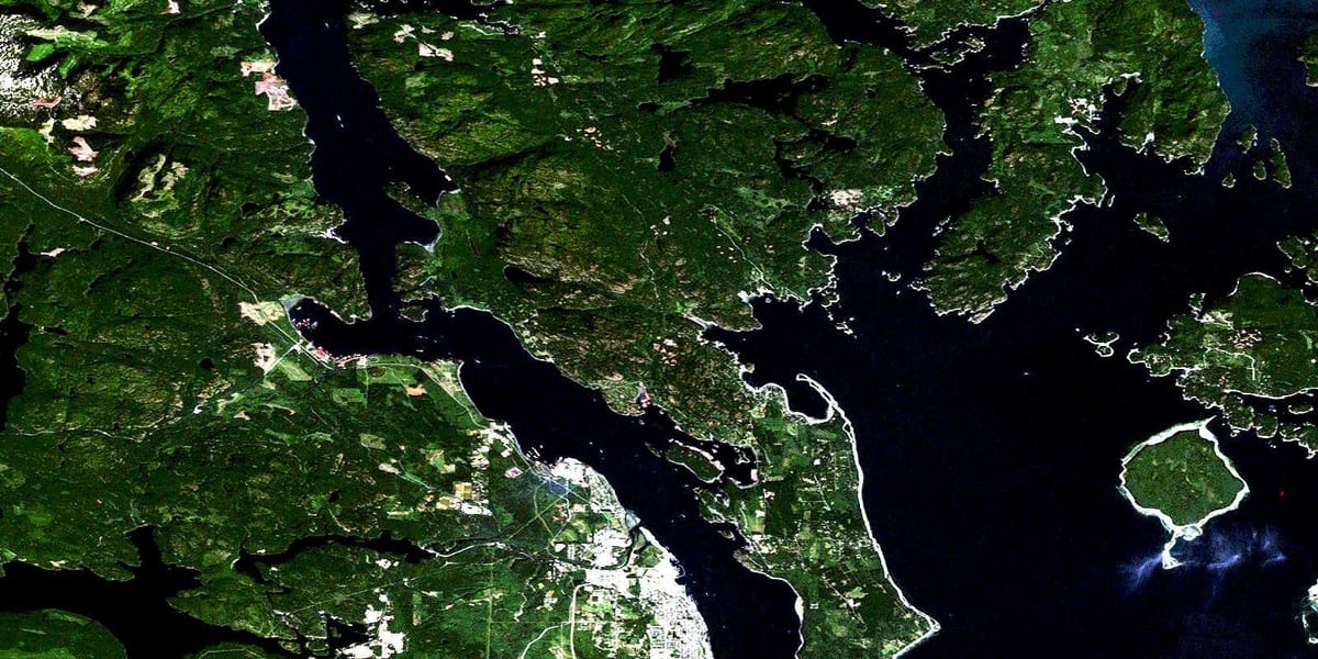 Mapa de vancouver island satélite