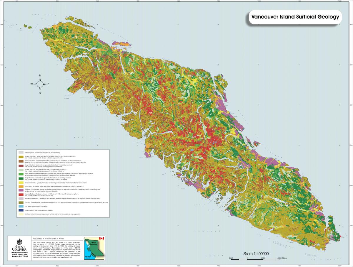 Mapa de vancouver island xeoloxía