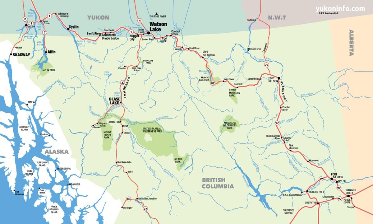 Mapa do sur de columbia británica