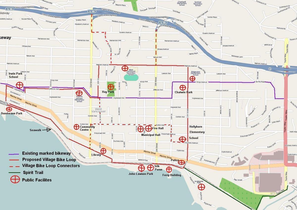 north vancouver ciclismo mapa