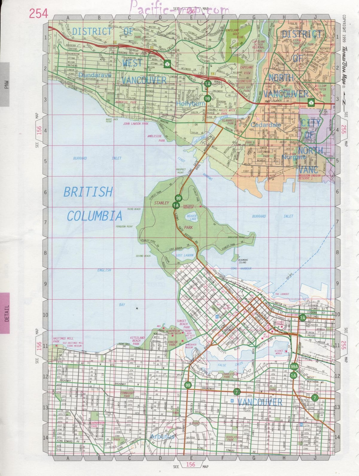 Mapa de north vancouver rúa