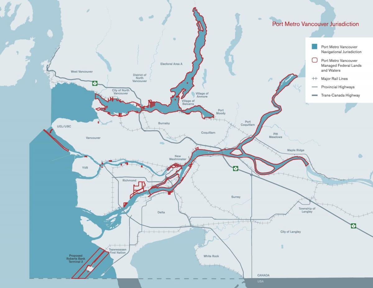 Mapa de porto de vancouver 
