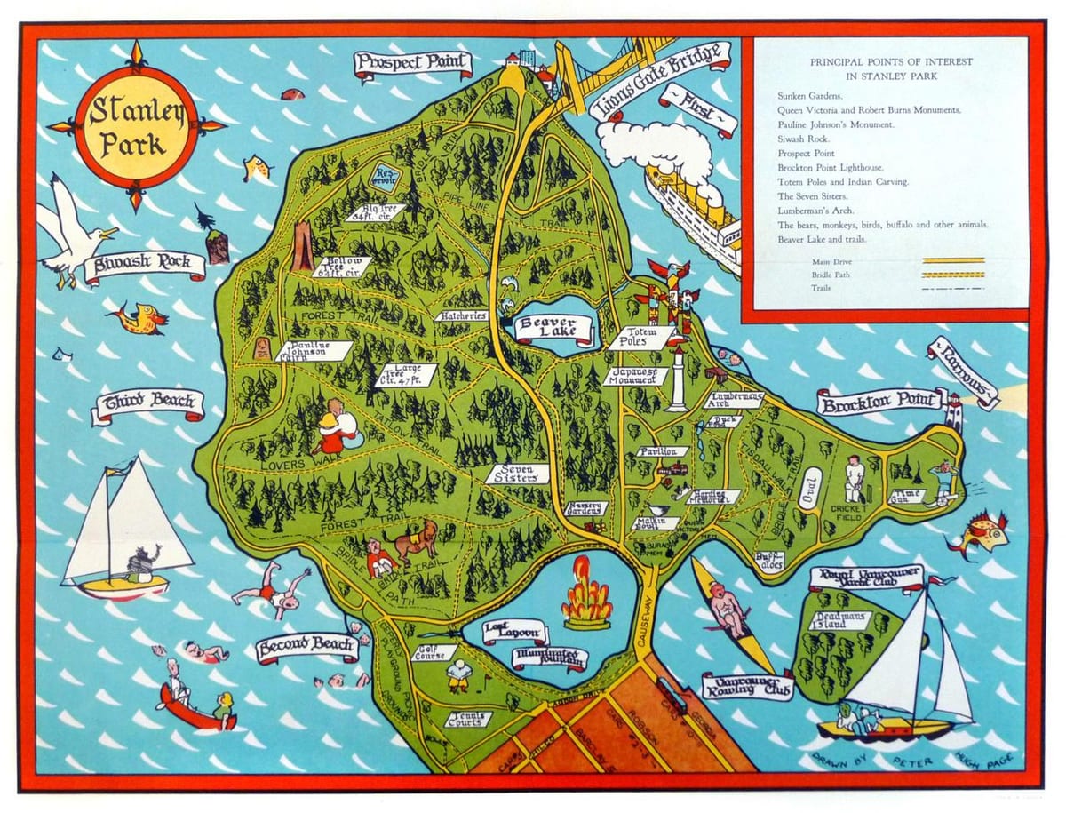 Mapa de stanley park camiñando