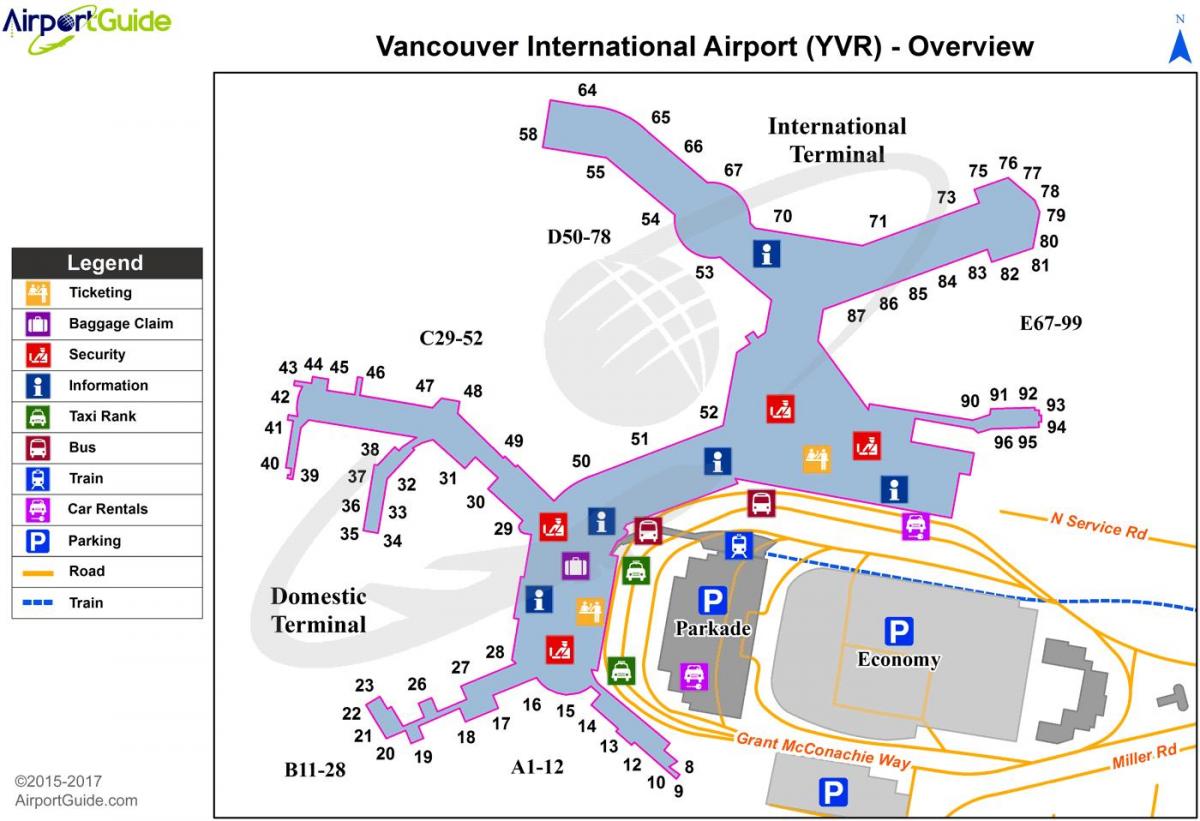 vancouver bc aeroporto mapa