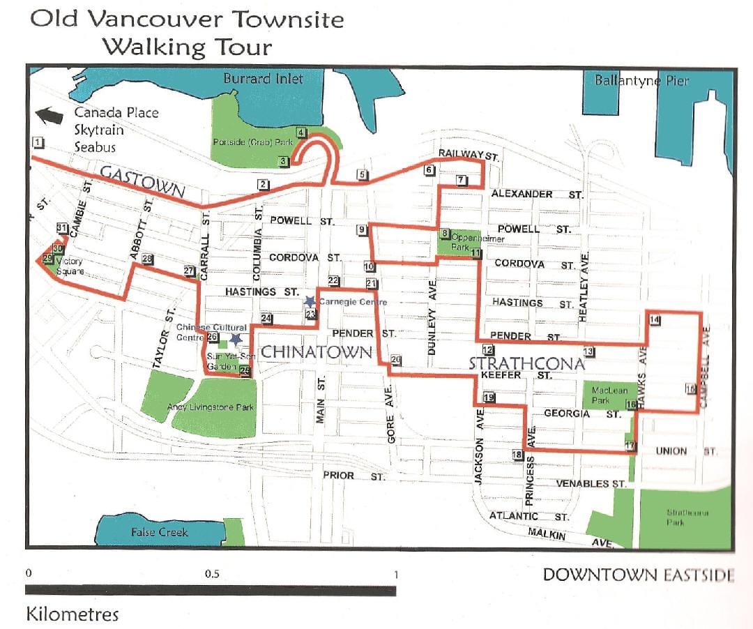 vancouver paseo a pé mapa
