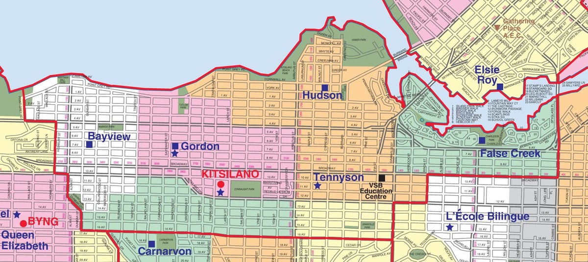 vancouver escola de provincia límite mapa