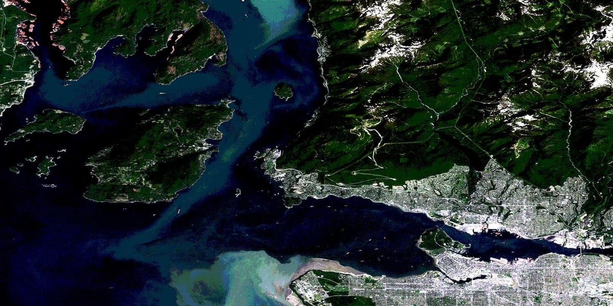Mapa de vancouver satélite