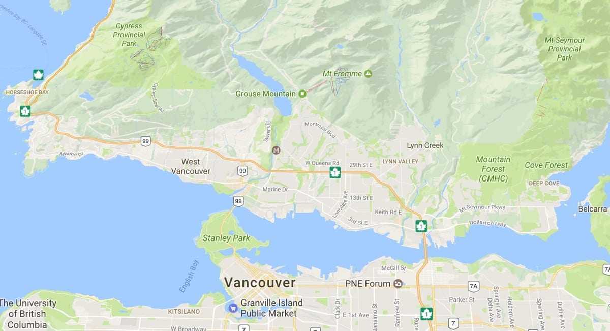 illa de vancouver montañas mapa
