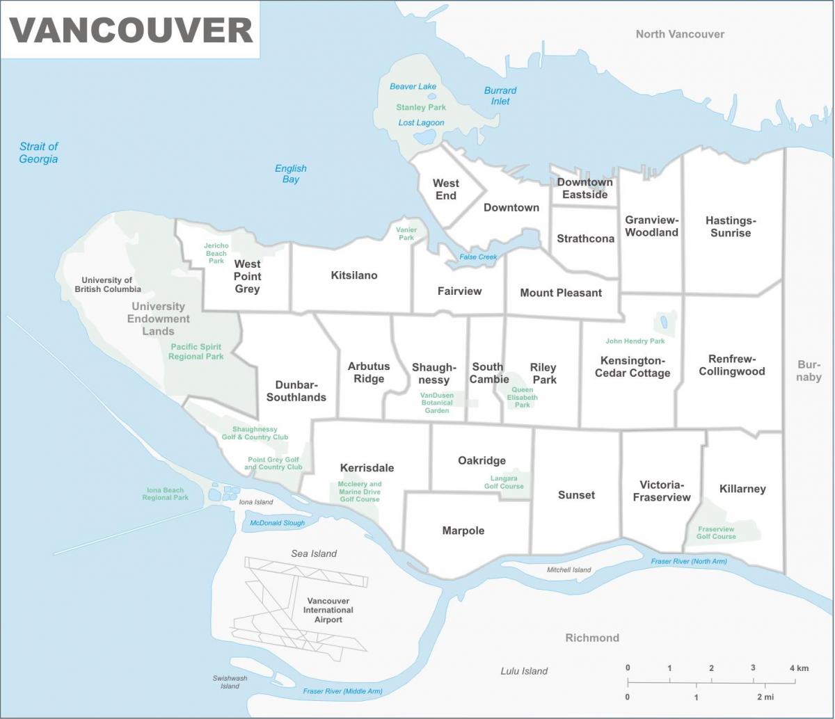 Mapa de vancouver propiedade