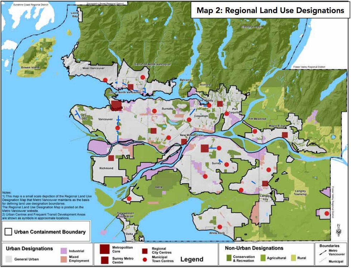 maior vancouver rexional provincia mapa