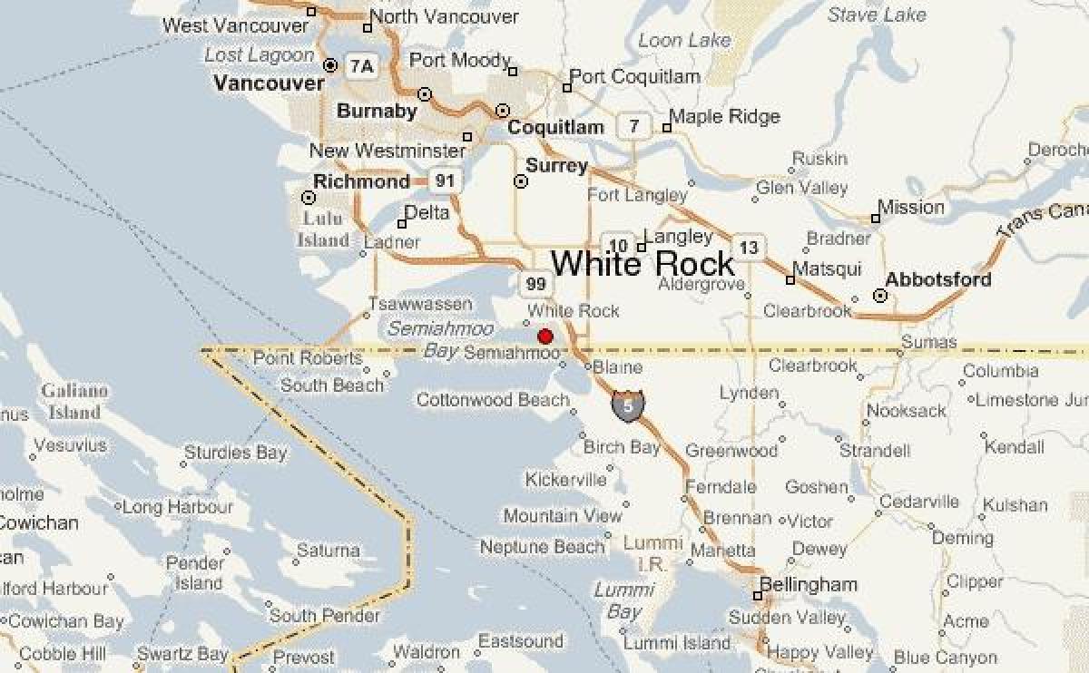 Mapa de branco rock vancouver