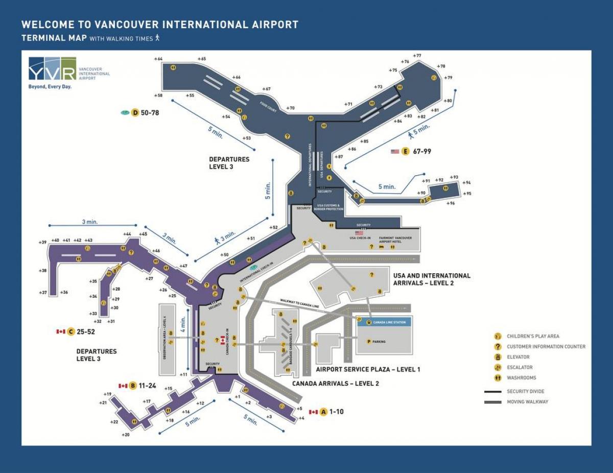 vancouver aeroporto mapa
