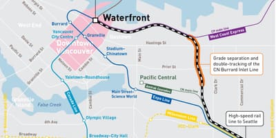 Mapa de beiramar estación de vancouver