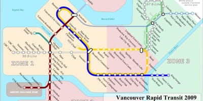 Canadá liña mapa de estacións