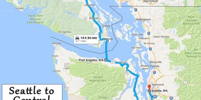 Illa de Vancouver mapa de condución distancias