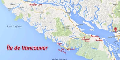 Mapa de vancouver island ouro reivindicación 