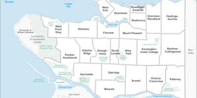Mapa de vancouver e área
