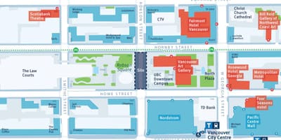 Mapa de robson street vancouver