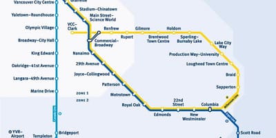 Mapa de vancouver bc estación de tren