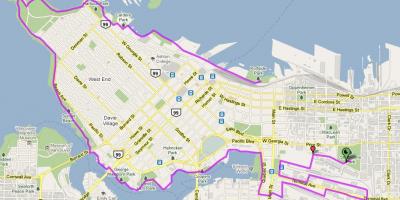 Cidade de vancouver bicicleta mapa