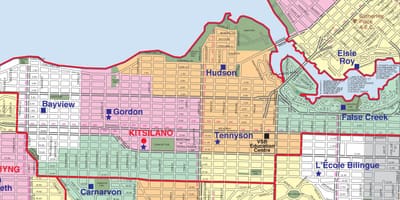 Vancouver escola de provincia límite mapa