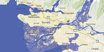 Mapa de vancouver inundación
