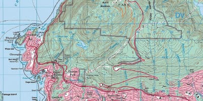 Mapa de vancouver topográfico