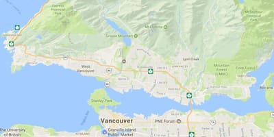 Illa de Vancouver montañas mapa