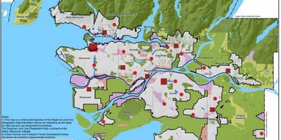 Maior vancouver rexional provincia mapa